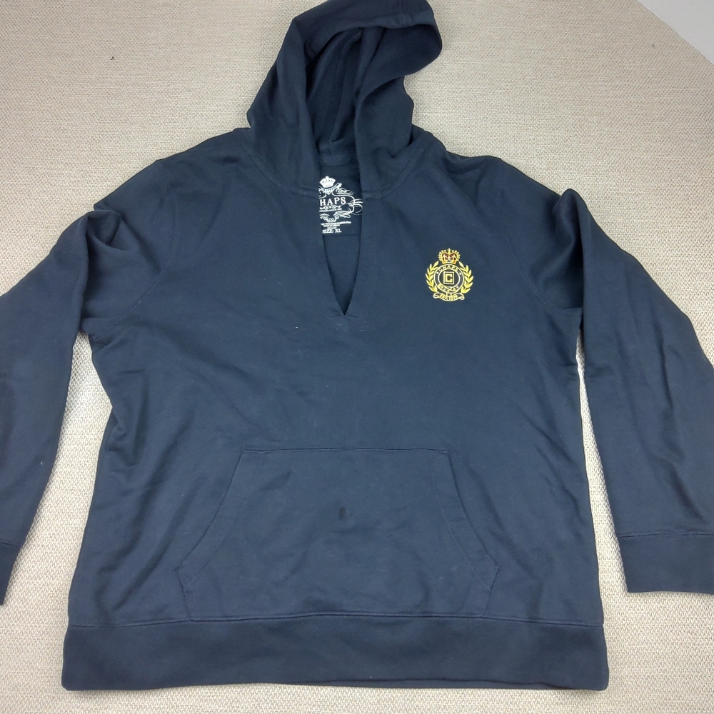Chaps Women's Pullover Hoodie, Dark Blue, Size XL